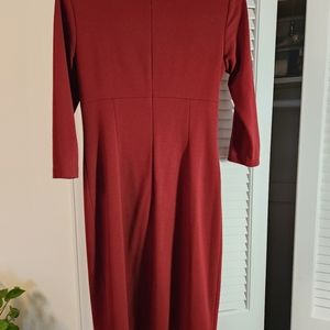 David Meister 3/4 sleeve red dress